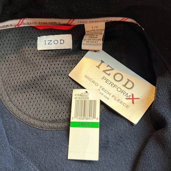Izod performance X microtech fleece navy, Full, zip size large, - Picture 7 of 11